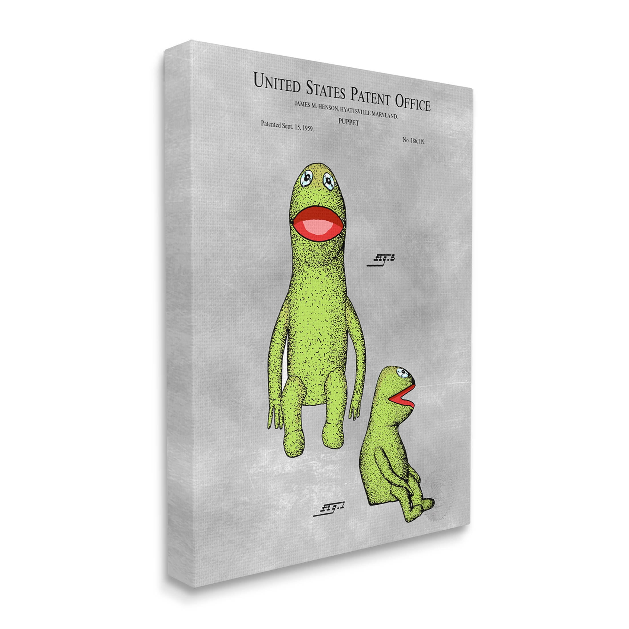 Stupell Industries Vintage Frog Puppet Diagram Graphic Art Gallery Wrapped Canvas Print Wall Art, Design by Karl Hronek