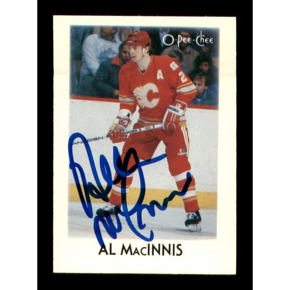 Al MacInnis Autographed 1987-88 O-Pee-Chee Minis Card #26 Calgary Flames SKU #251705