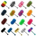 thumbnail image 2 of Ayyufe Unisex Cool Punk Hammer Shape Vibrating Tongue Bar Stud Body Piercing, 2 of 7