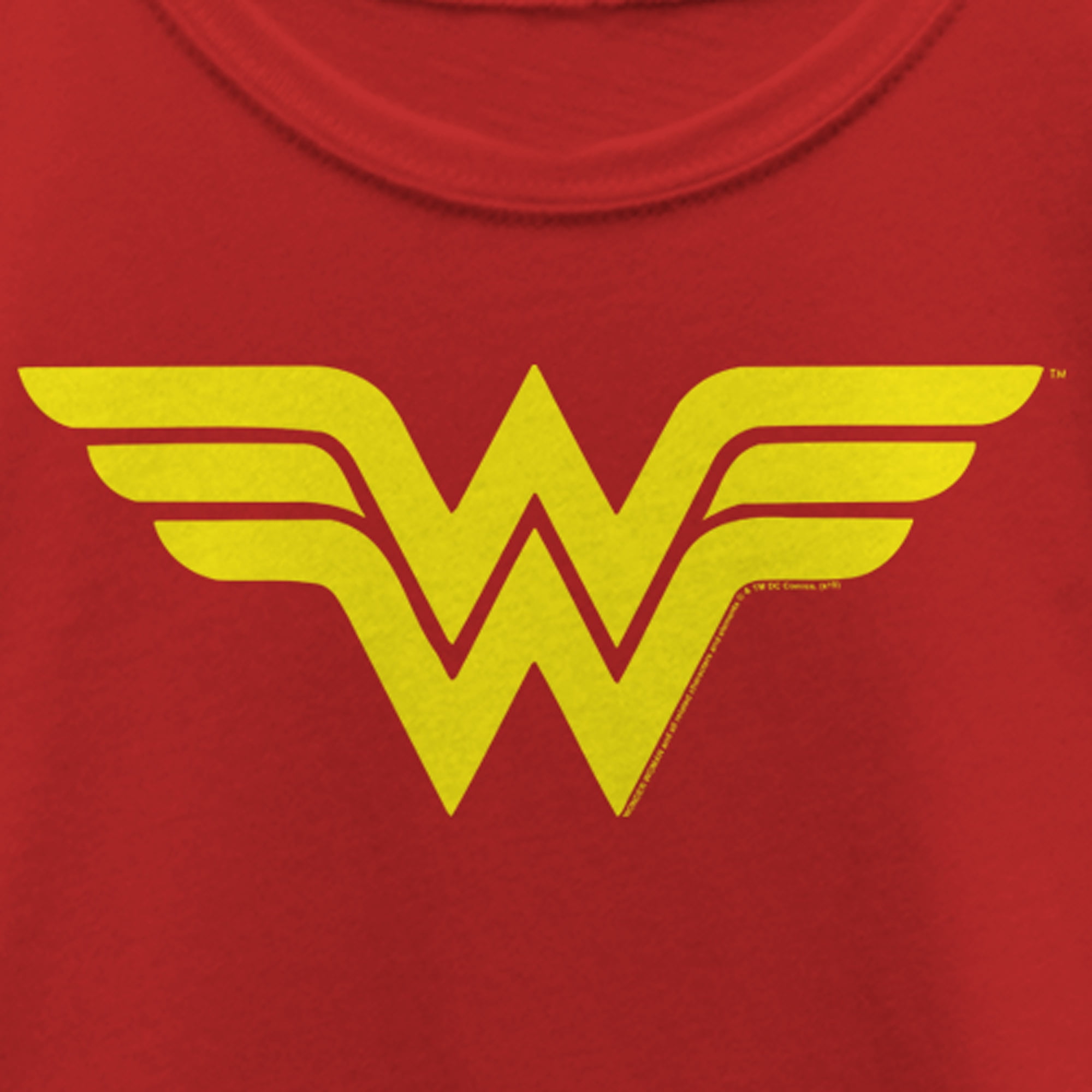 Girl\'s Wonder Woman Large Tee Red Logo Classic Graphic