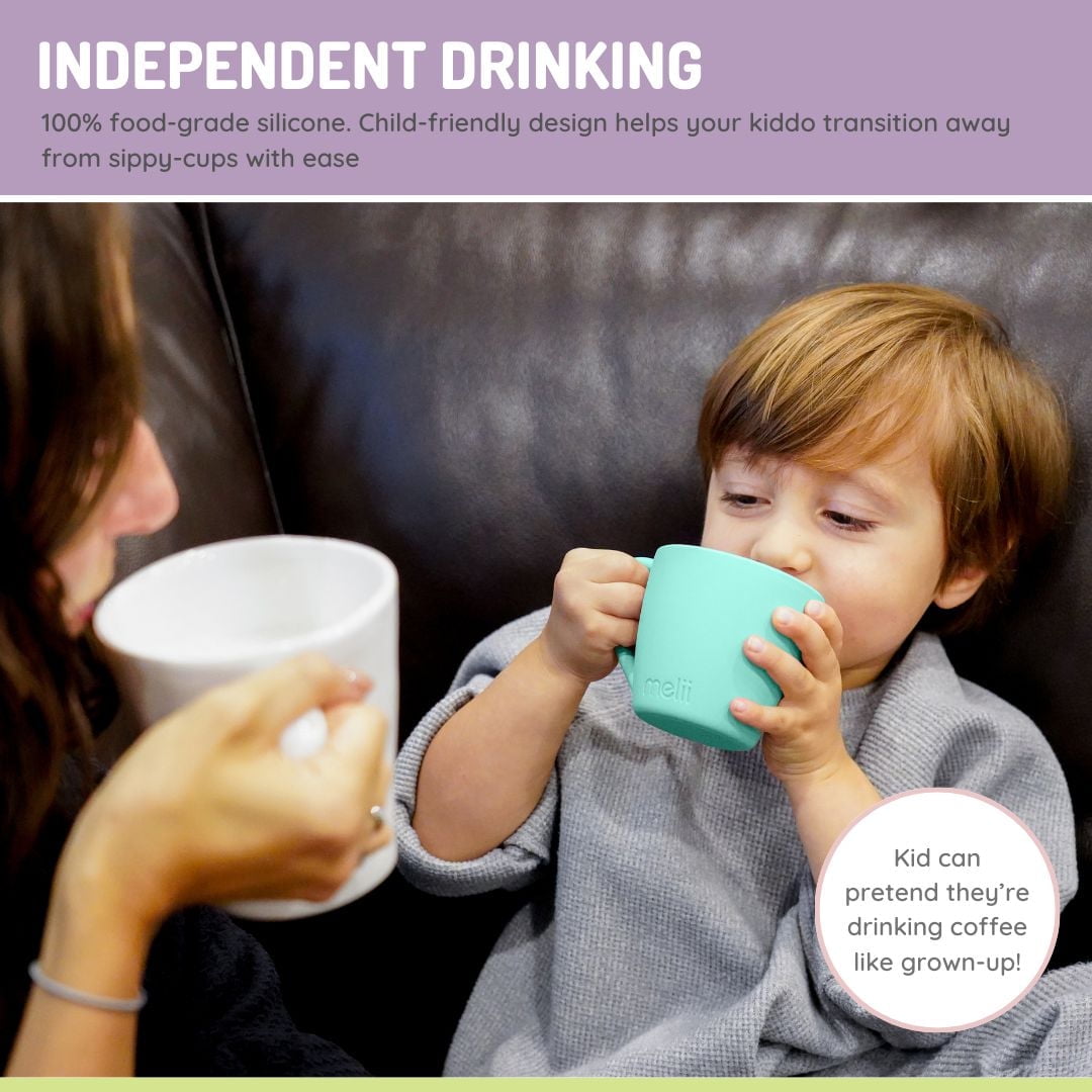 melii Silicone Bear Mug for Toddlers and Kids - Blue