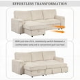 thumbnail image 4 of Modern Minimalist Polyester Sleeper Sectional Sofa 96.1Wx59.3Dx37.4H with Storage & Cup Holders, 4 of 26