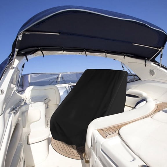 Heavy Duty Pontoon Boat Seat Cover Universal Fit Outdoor Marine Chair Protector, 61 cm×56 cm×64 cm, Black