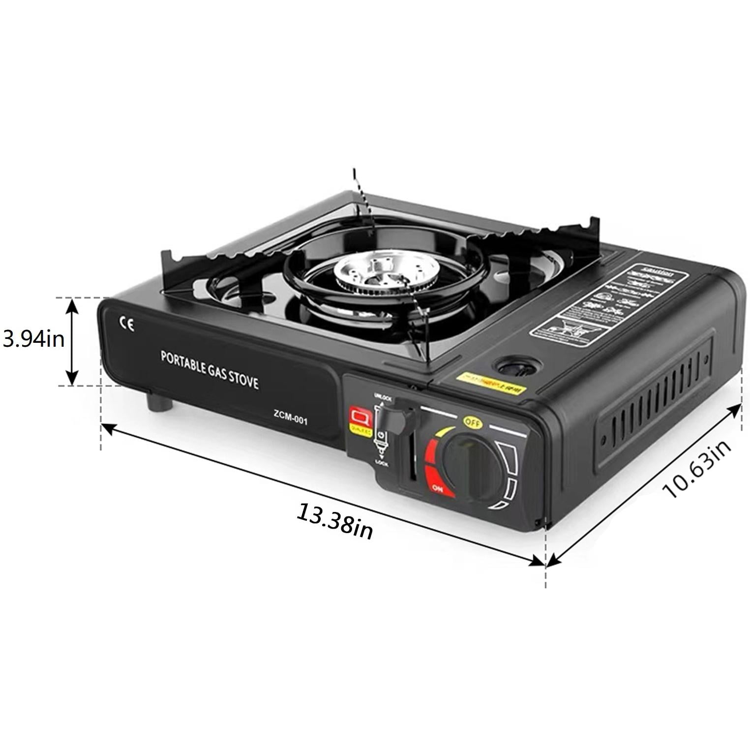 Portable Camping Stove, Black 1 Burner Butane Gas Stove, Tabletop Portable Butane Gas Camping Stove, Precise Heat Control, for Camping & Tailgating and Outdoor Cooking