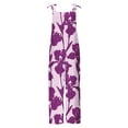 thumbnail image 3 of Hvot&aat Womens Boho Floral Jumpsuits Sleeveless Two-pocket Casual Bib Jumpsuit Plus Size Adjustable Rompers Pants, 3 of 4
