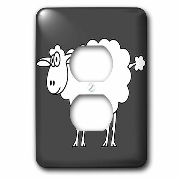 3dRose, Cute Cartoon Sheep, 2 plug outlet cover