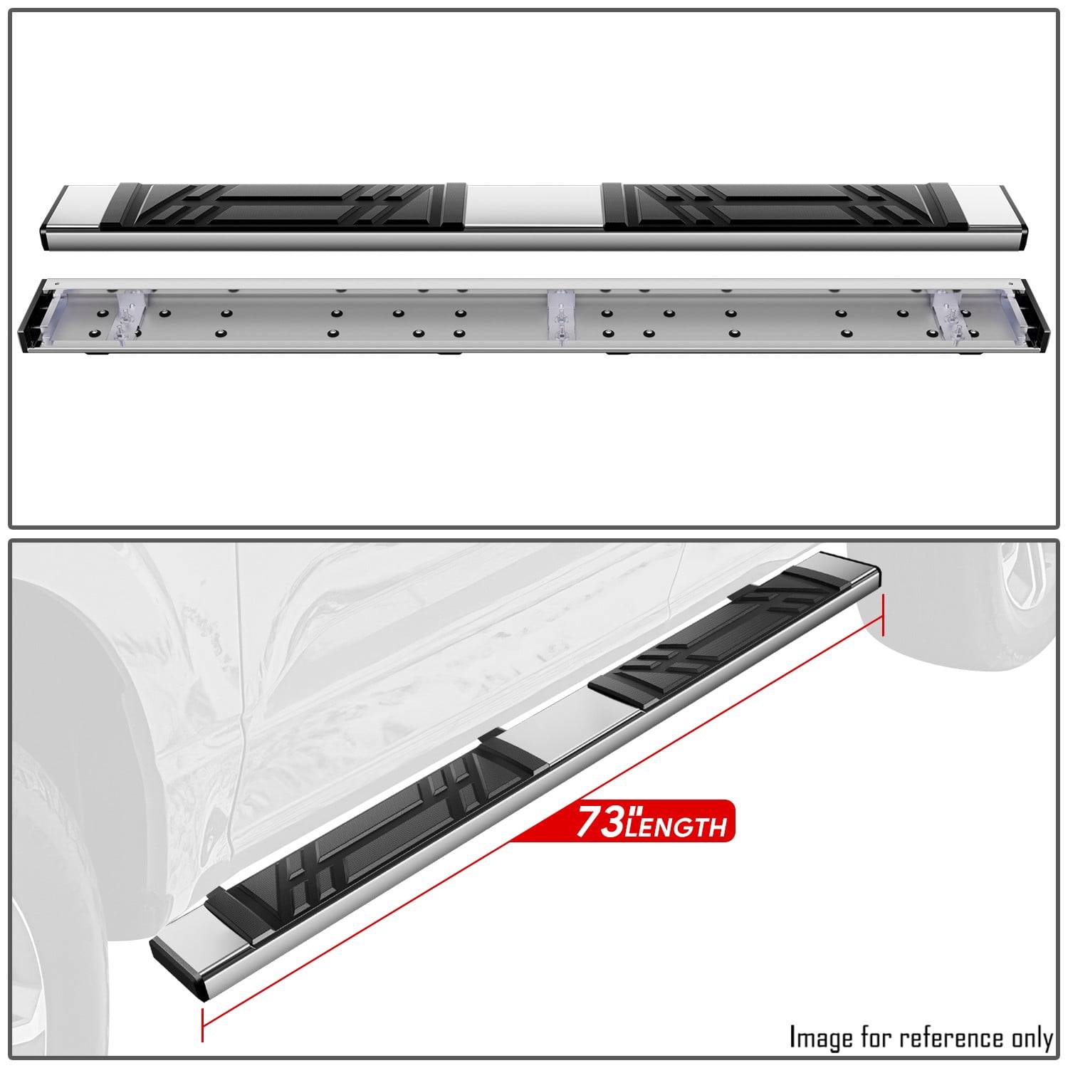DNA Motoring 6.5" Side Step Nerf Bars Running Boards for 2015-2024 Ford F150-F350 SD Extended Cab