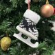 thumbnail image 4 of CHAO Adornos navideños colgantes para árboles de Navidad Adornos navideños colgantes para patines de Navidad Adornos para árboles de Navidad Cuadrícula de lana roja A04, 4 of 5