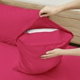 thumbnail image 3 of CCNY Set of 2 Pillowcases Hot Pink King Size Solid 600 TC 100% Egyptian Cotton Soft Pillow Covers, 3 of 5
