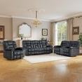 thumbnail image 2 of Bonzy Home 3-Piece Recliner Sofa Set, Single Chair, Loveseat & 3-Seat Sofa, Storage Console, Cup Holders, Gray, 2 of 7