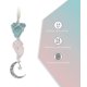 thumbnail image 3 of Amuleto colgante para coche: amazonita y cuarzo rosa, luna colgante y accesorios de cristal curativo, decoraciones para espejo retrovisor, amor propio, honestidad, claridad., 3 of 4