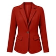 thumbnail image 7 of Women's Blazer Business Casual Lightweight Suit - Long Sleeve Slim Fit Work Office Jacket with Pockets Red L, 7 of 7