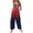 Deep Red, variant on JULMCOMO American Flag Jumpsuits for Women Independence Day Cotton Linen Summer Patriotic Rompers 250th Year Wide Leg Sleeveless Stars Stripes Pants with Pockets Blue L