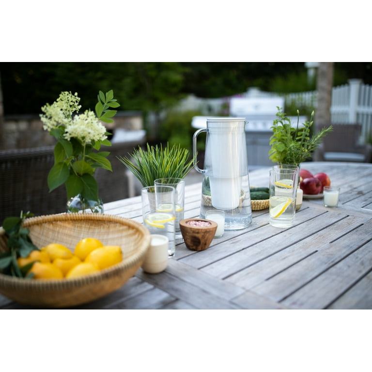 Brita Pichet De Filtration Deau, Capacité De 10 Tasses Avec 1 Filtre Sans Bpa Modele Huron Blanc