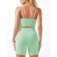 thumbnail image 2 of Workout Sets for Women 2 Piece Ribbed Seamless Yoga Outfits Crop Tank, 2 of 2