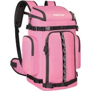 Ski and Snowboard Boot Bag Backpack - 60 L - Waterproof Winter Sport Pack for Travel Pink