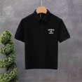 thumbnail image 5 of Camiseta para hombre con estampado de cuello, camiseta blanca tipo polo, camiseta con alfabeto, gráfica, normal, original, elegante, elástica, a la moda, talla XL, 5 of 5