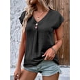 thumbnail image 1 of Blouse Décontractée en Coton à Manches Longues pour Femmes Noire, 1 of 5