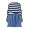 thumbnail image 4 of Generic Women Striped Fall Dresses Oversized Long Sleeve Pullover Top Patchwork Crewneck Sweatshirts Y2k Babydoll Dress, 4 of 5