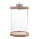 thumbnail image 2 of Portable Desktop Fish Tank Transparent Glass LED Aquarium with Wooden Lid Base 1 Set, 2 of 4