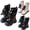 Black, variant on Girls Knee High Boots Lace up Mid Calf Riding Combat Boots Side Zipper Punk Goth Kids Winter Booties Shoes Black