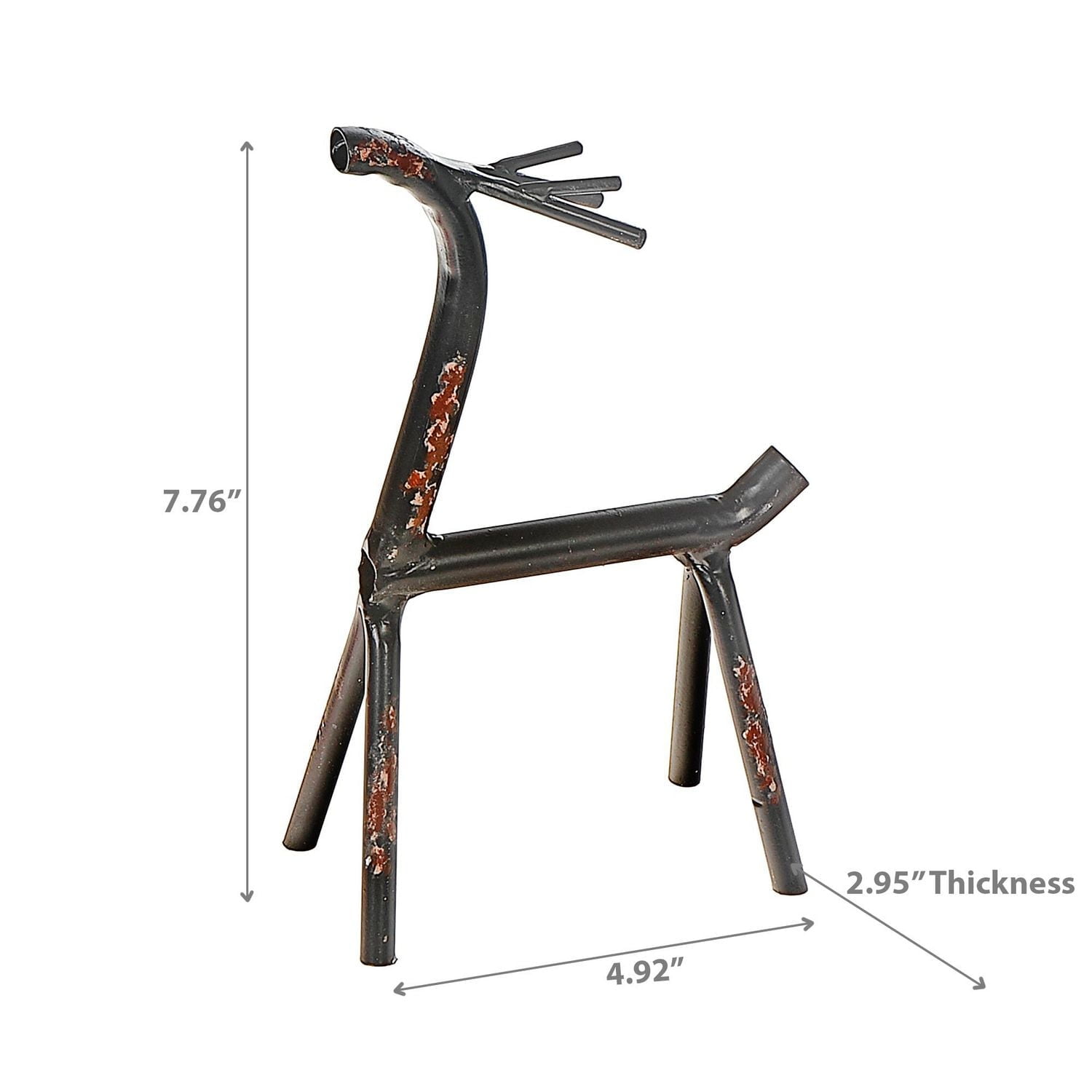 Black Metal Standing Deer Nose Up