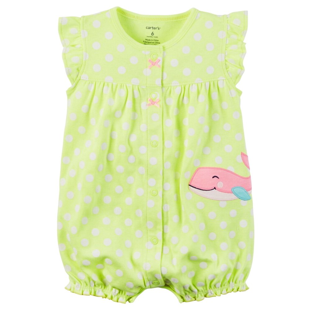 Carter's Carters Baby Clothing Outfit Girls SnapUp Neon Romper Whale