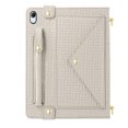 thumbnail image 2 of Handbag Case for iPad iPad 10th Gen, Flip Folio Stand Crossbody Wallet Case with S Pen Holder & Card Slots Pocket, Hand Strap & Shoulder Strap Shockproof Protective Cover Case,Beige, 2 of 10