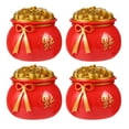 thumbnail image 3 of GETAJGHSD 6Set Cornucopia Coin Container Red Plastic Coin Storage for Home Decoration, 3 of 8