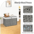 thumbnail image 6 of 135L Wicker Storage Basket with Lid, Handwoven Large Shelf Basket with Removable Liner, 35.7 Gallon Wicker Basket for Blanket, Storage Trunk with Handle for Closet, Bedroom, Livingroom, Brown, Grey, 6 of 15