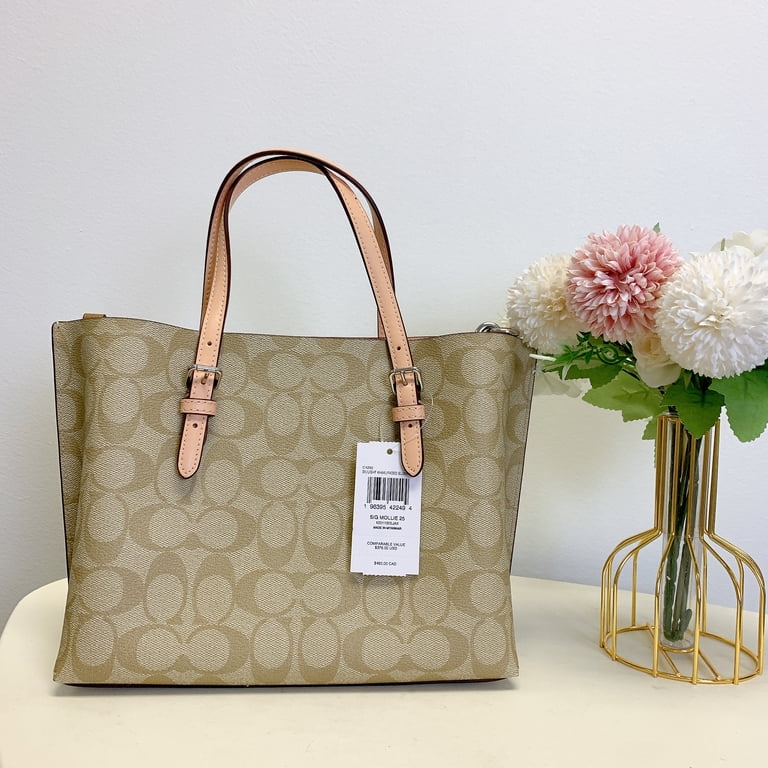 Coach C4250 Mollie Tote 25 In Signature Canvas IN Light Khaki