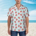 thumbnail image 6 of Picia Hand Drawn Strawberry Gentle Cotton Regular Fit Short Sleeve Casual Hawaiian Shirt for Men-X-Large, 6 of 9