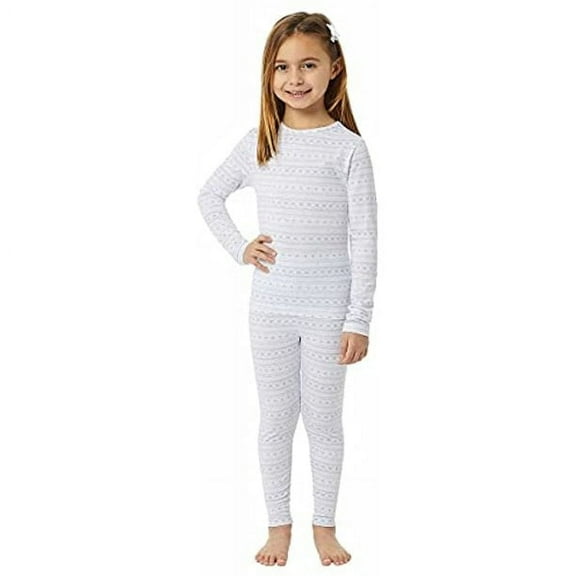 32 Degrees Kid's XL Frozen Snowflake/Built-in Pocket Heat Base Layer Set, White