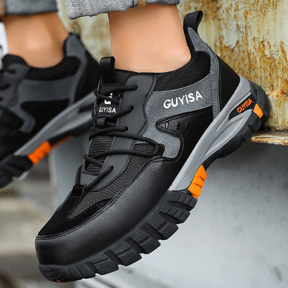 New Steel Toe Shoes For Men Work Boots Puncture-Proof  Steel Toe Work Boots Slip Resistant Lightweight Puncture Proof Safety Shoes main image 1