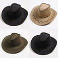 thumbnail image 2 of Chapeau de Soleil à Large Bord Protection Solaire Hommes Femmes Couleur Pure Chapeau Réglable pour l'Extérieur, 2 of 10