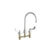 Chicago Faucets 786-GN8AE3ABCP 8 in. Commercial Grade High Arch Kitchen Faucet with Wrist Blade Handle, Polished Chrome