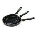 thumbnail image 1 of Alpine Cuisine 3 Piece Non Stick 7, 8, and 9.5 Inch Frying Pan Set, Black, 1 of 3