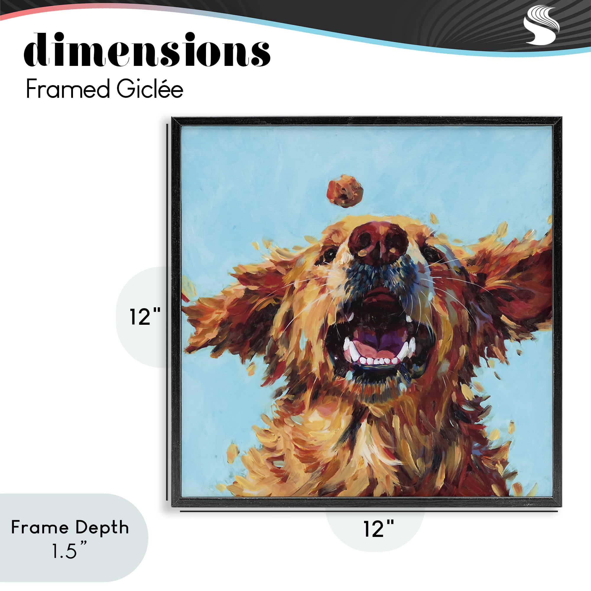Stupell Industries Treato Loyal Dog Black Framed Giclee Art, design by Studio Bautista
