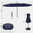 thumbnail image 4 of Kselythan 15FT Large Patio Umbrella,Rectangular Patio Umbrella With Crank,Double-Sided Twin Outdoor Market Umbrella for Yard,Lawn Garden(Without Base), 4 of 6