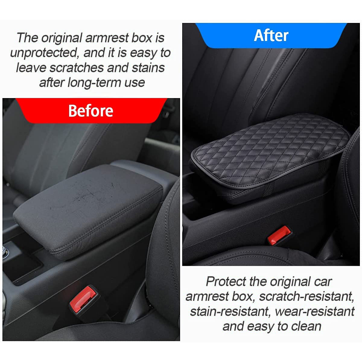 Car Armrest Cover - Universal Waterproof Car Center Console Cover, Car Armrest Seat Box Cover Protector (11.8 x 7.87 Inch) - image 4 of 8