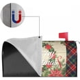 thumbnail image 3 of Merry Christmas Mailbox Covers Magnetic Standard Size 18 X 21 Winter White Floral Red Green Xmas Buffalo Plaid Mailbox Cover Mailbox Wrap Post Letter Box Cover Decor for Home Outdoor Garden Holiday, 3 of 6