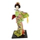 thumbnail image 5 of Figura coleccionable de geisha japonesa de 12 pulgadas, muñeca oriental, estatua artesanal de niña. verde fluorescente, 5 of 9