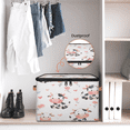 thumbnail image 6 of CURLYOOT Cows Pink Spring Floral Storage Bins with Lid, Decorative Fabric Closet Boxes with Lids, Foldable Storage Baskets Shelves Container Organizers for Bedroom, Living Room, Dorm, 6 of 8