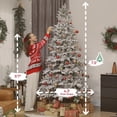 thumbnail image 3 of 7.5 ft Artificial Frosted Christmas Tree Realistic Branches Full Spruce Hinged Easy Assembly, 3 of 7
