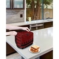 thumbnail image 3 of Red Black Plaid Small Toaster Cover 2 Slice, Kitchen Appliance Covers, Country Vintage Star Abstract Gingham Toaster Oven Cover with Loop, Bread Machine Cover Polyester Dust Cover Protection, 3 of 4