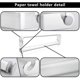 thumbnail image 4 of Soporte para toallas de papel Yashi debajo del gabinete aluminio plata 27 cm, 4 of 5
