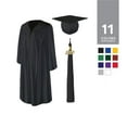 thumbnail image 2 of Class Act Graduation Adult Unisex Shiny Graduation Cap and Gown with Matching Tassel and Gold Charm, Small, Hunter Green, Cap & Gown, 2 of 8