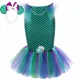thumbnail image 2 of Falda tutú de sirena para niñas, escamas de pez, trompeta, cola de pez, faldas de tul para niñas, tutús para cumpleaños de niños, disfraz de princesa de Halloween, 2 of 5
