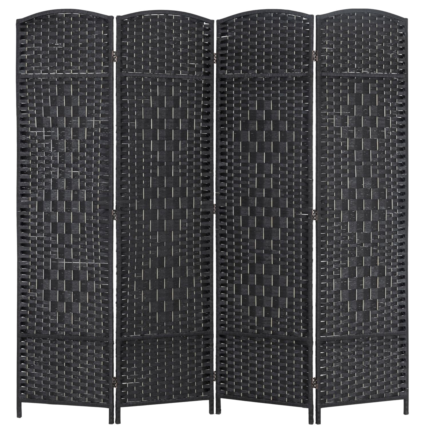 NiamVelo 4 Panel Room Dividers Folding Privacy Divider 6Ft Indoor Wall Divider Portable Partition Wood Screen, Black