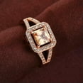 thumbnail image 3 of Princess Cut Champange Cz Band Womens Rose Gold Filled Engagement Ring Size 6-10, 3 of 3